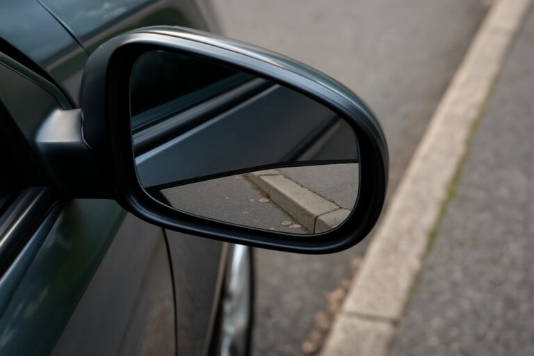 O espelho lateral tem uma linha que pode salvar-te num acidente
