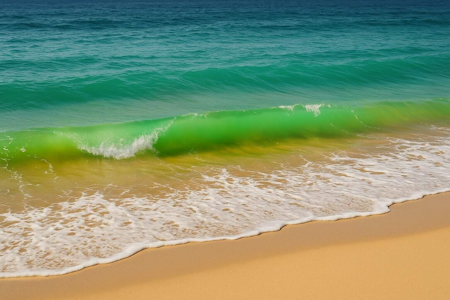 A cor da água do mar que indica a presença de algo perigoso