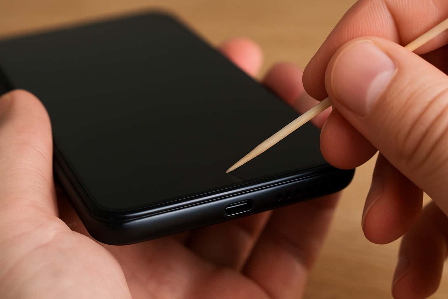 Porque deves limpar o microfone do telemóvel com um palito