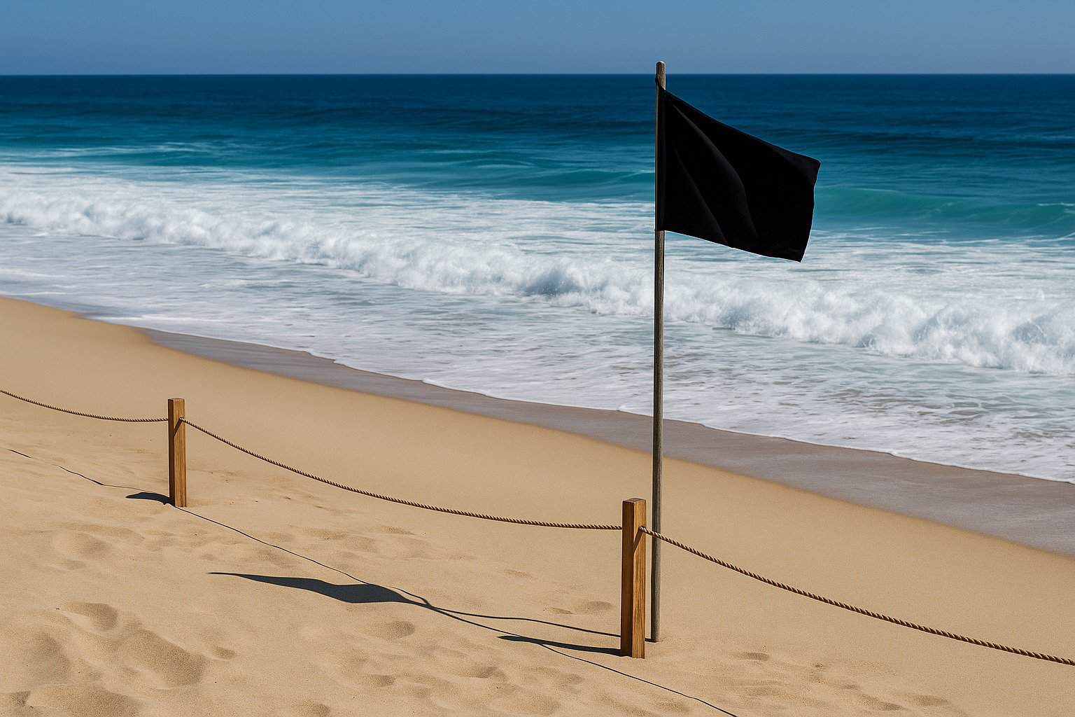 Praia com bandeira negra: o que significa e porque é tão rara