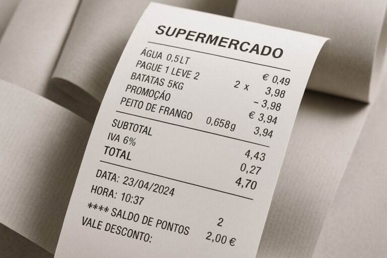 aviso no talão do supermercado