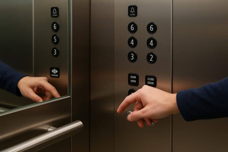 Carregas todos os dias neste botão do elevador