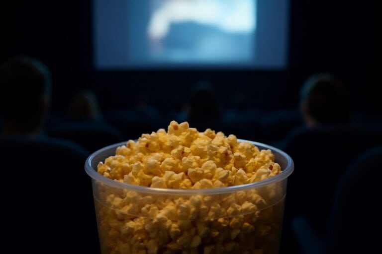 Porque é que no cinema acabas sempre a comer pipocas a mais?