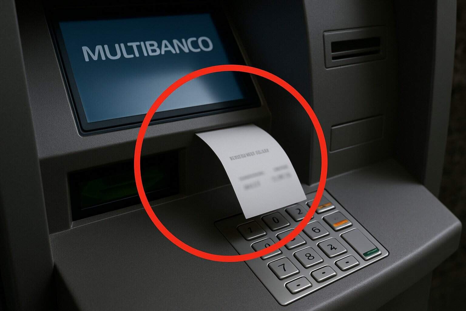 Recibo esquecido no multibanco: não aceites este pedido perigoso