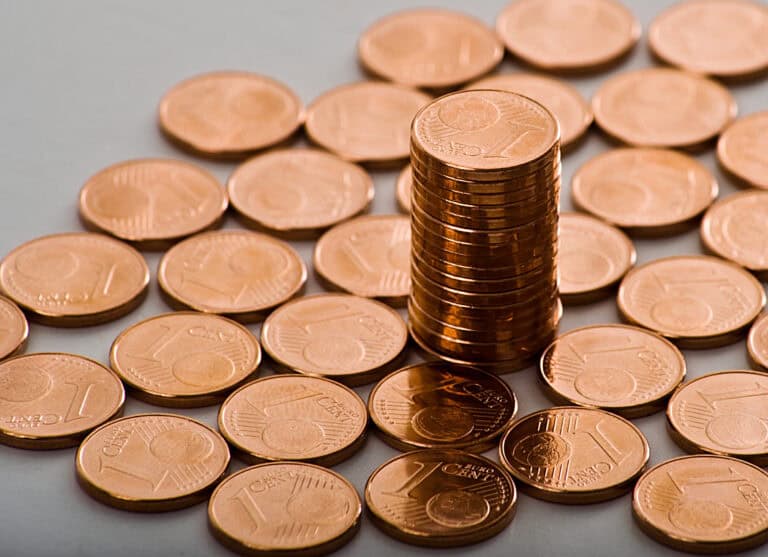 moedas de 1 cêntimo