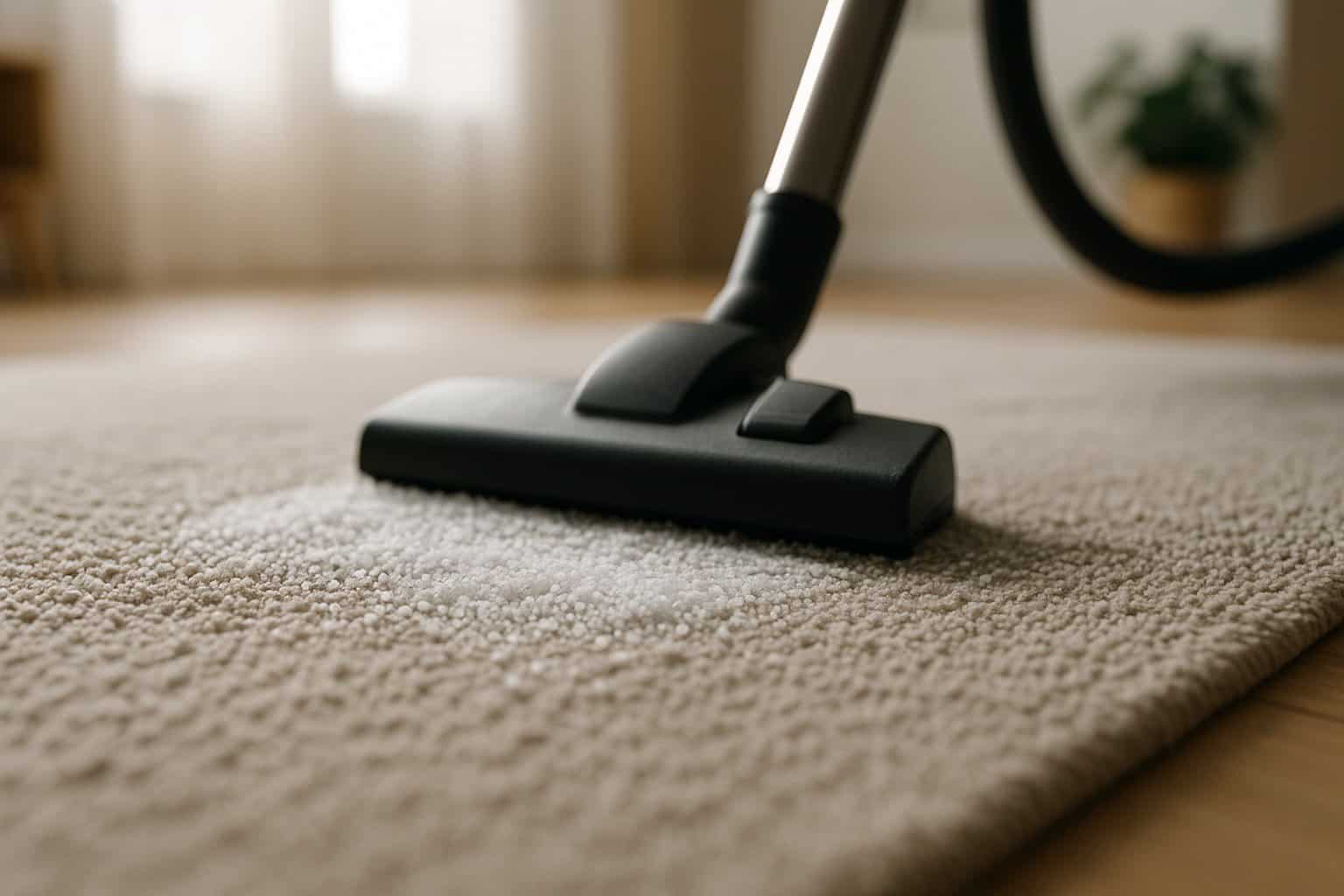 Sabias que deves colocar sal no tapete antes de aspirar?