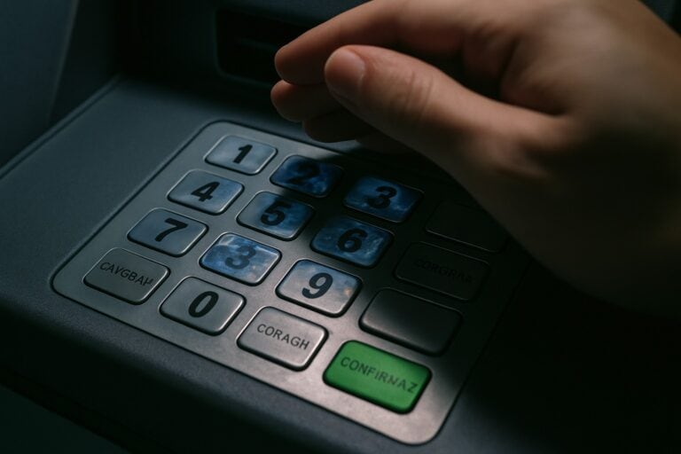 spray no teclado do multibanco