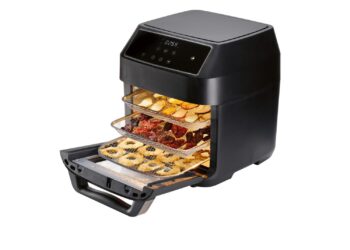 Forno de ar quente gigante do Lidl, multifuncional 9 em 1 para cozinha moderna.