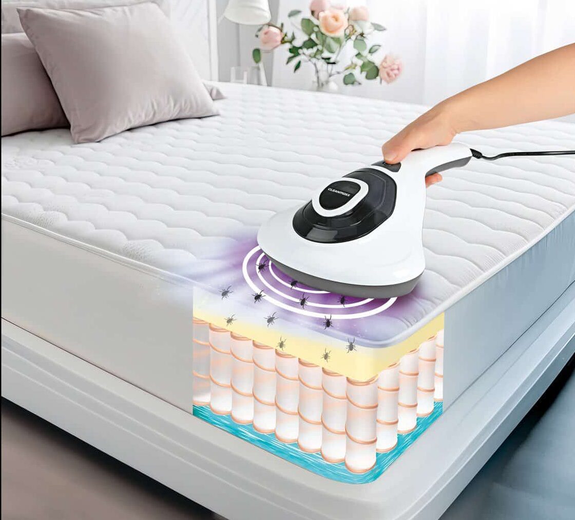 Aspirador antiácaros do Lidl a vapor para eliminar alergias no colchão.