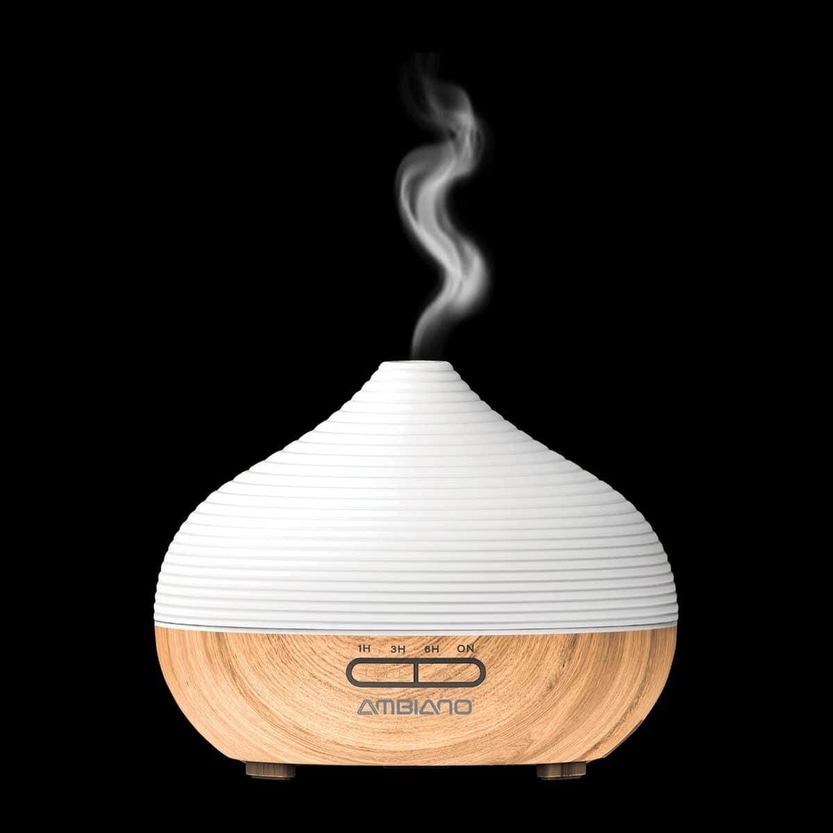 Difusor de aromas no Aldi com vapor saindo, ideal para bem-estar e relaxamento.