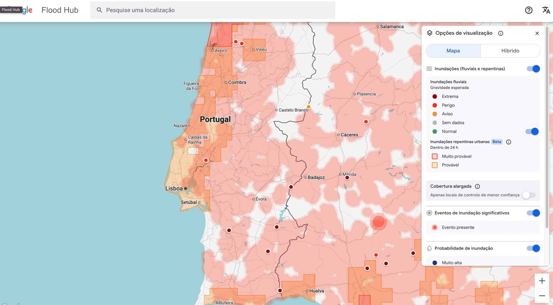 Tempestade Leonardo: este Google Maps já revela onde serão as inundações